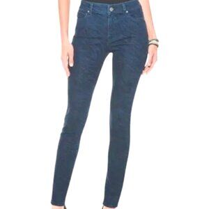 WHBM The Skinny jeans | zebra laser, dark denim, mid-rise, size 00